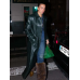 Dua Lipa Green Leather Coat